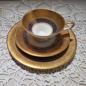 Tettau Echt Bavaria 22K Gold Tea Set Trio Made in Germany